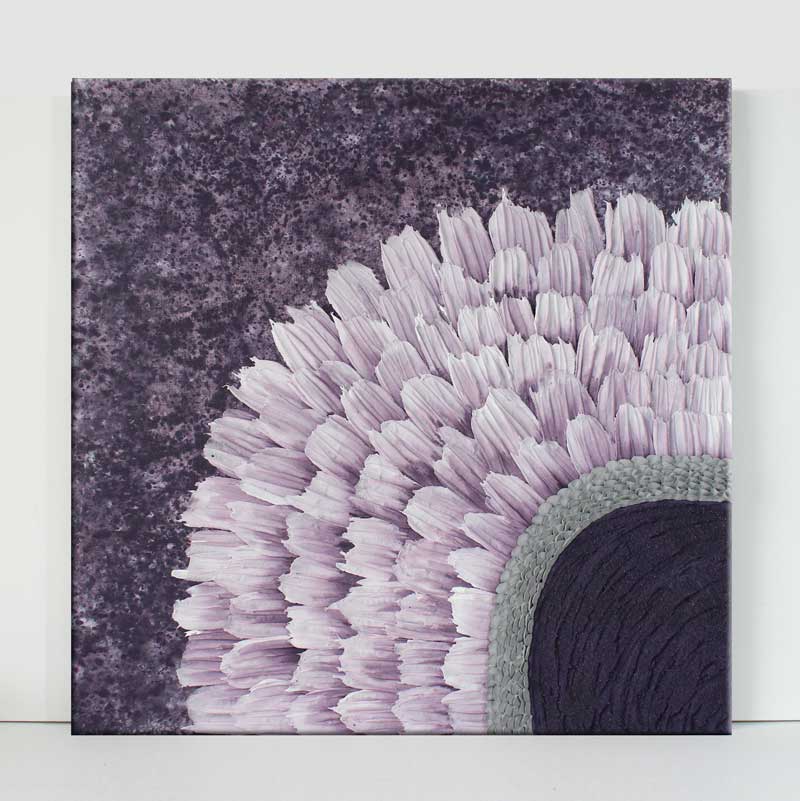 Purple Sun Painting with Impasto Texture | 24x24