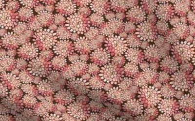 Peach dahlia flower fabric
